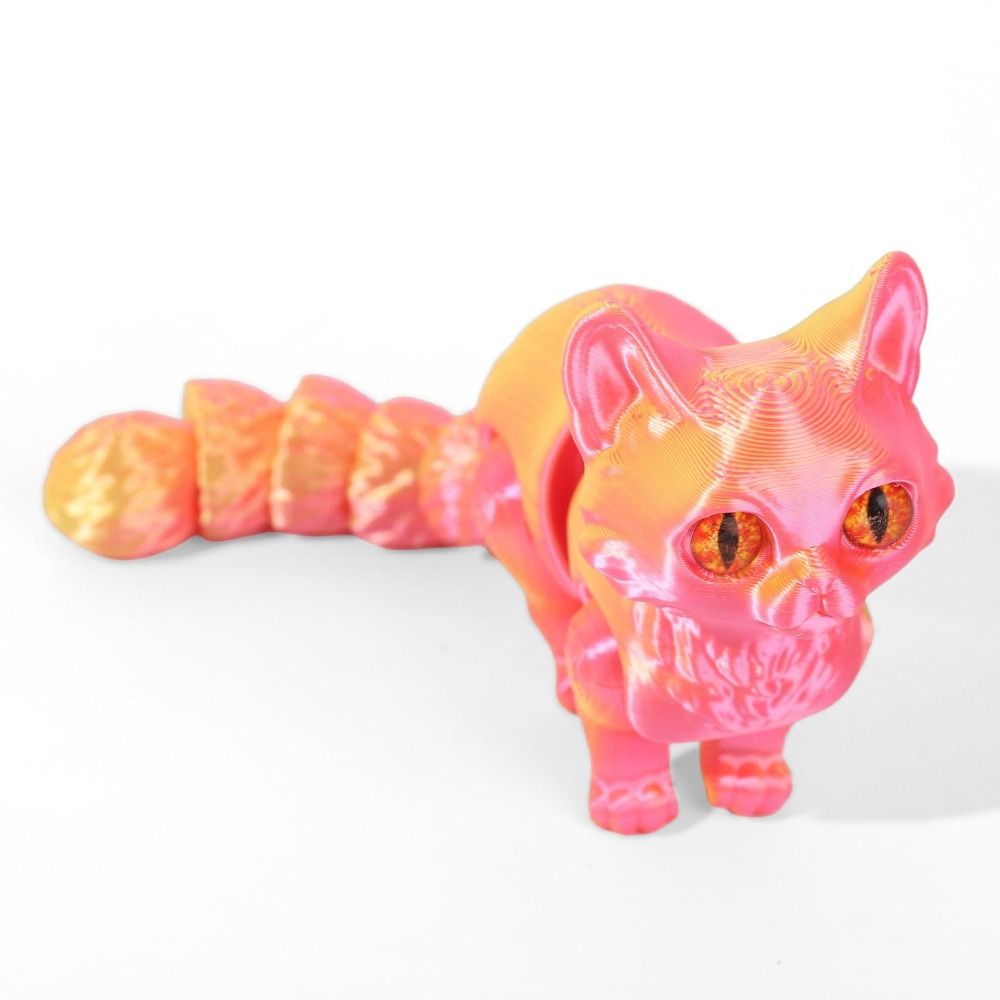3D Printing Material - Büyük Gözlü 3D Baskılı Kedi Modeli