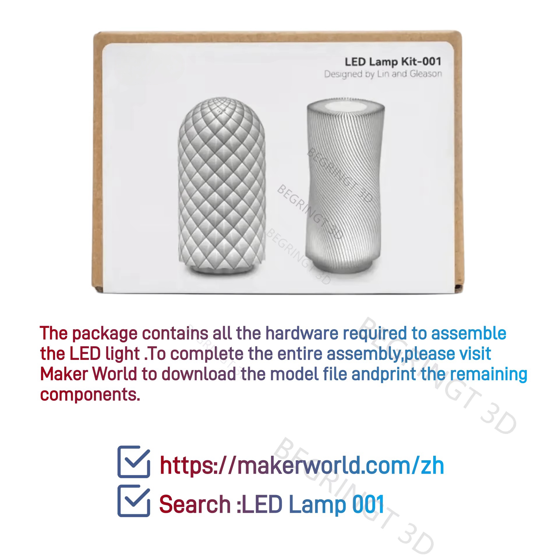 3D Printing Bambu Lab A1 - Bambu Lab için Led Lamba Kiti