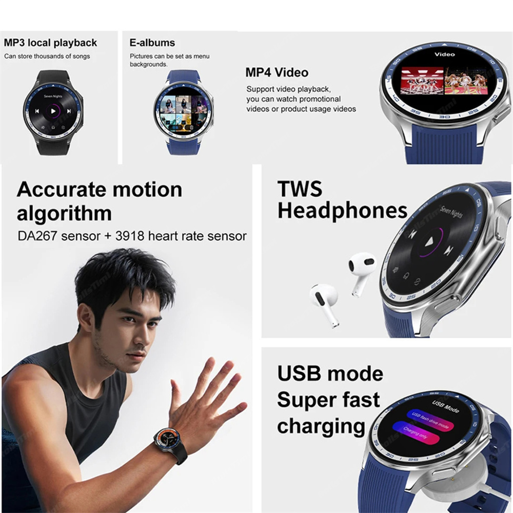 1.43 AMOLED akıllı saat 3D sur - 3D Printing Watch incelemesi ve fiyatı